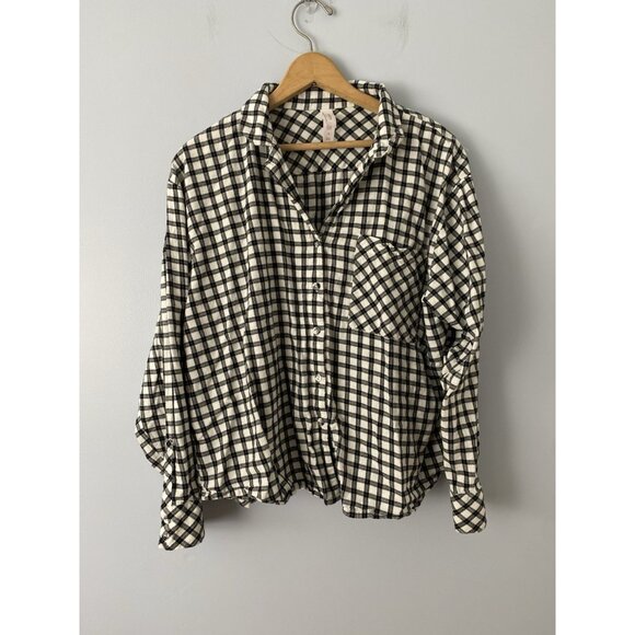 Auden Other - Auden Women's Medium Long Sleeve Plaid Brushed Cotton Flannel Pajama Top